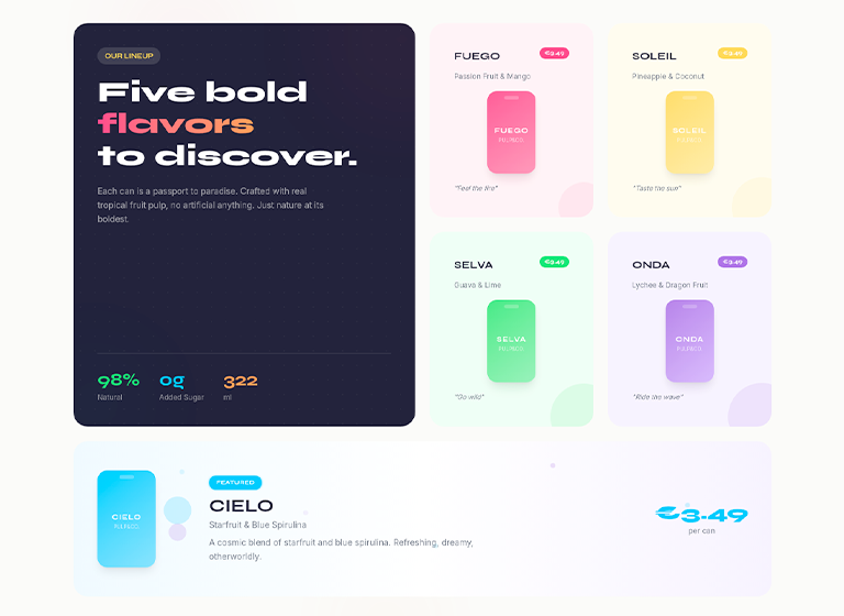 Pulp - Landing page cr&eacute;ative